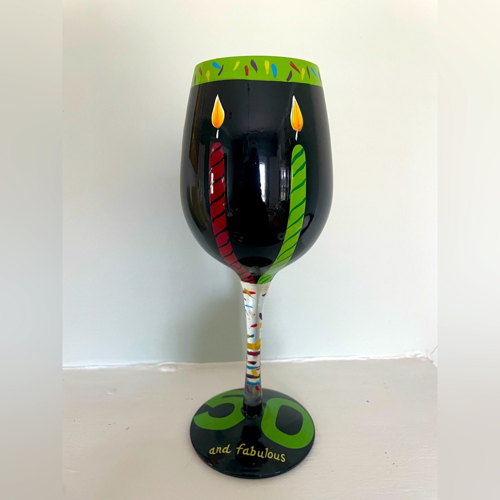 Lolita “50 & Fabulous” wine glass